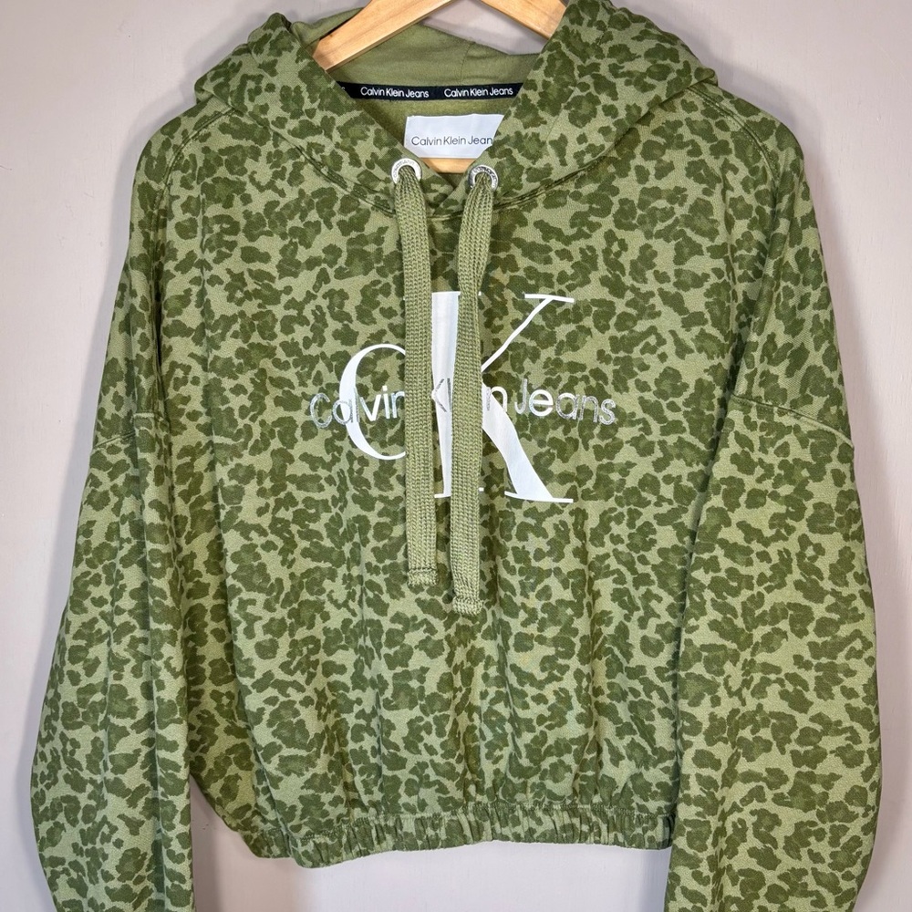 CALVIN KLEIN Patterned Cropped Hoodie